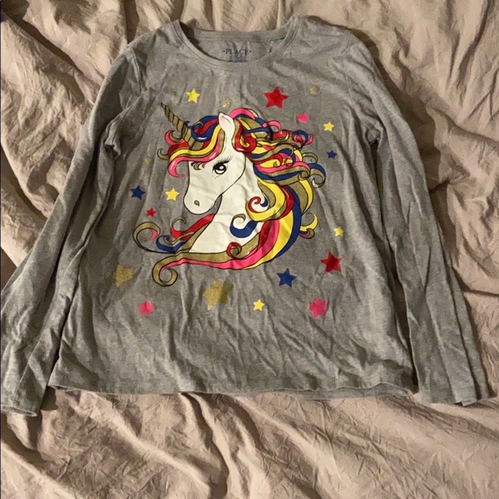 Grey unicorn long sleeve